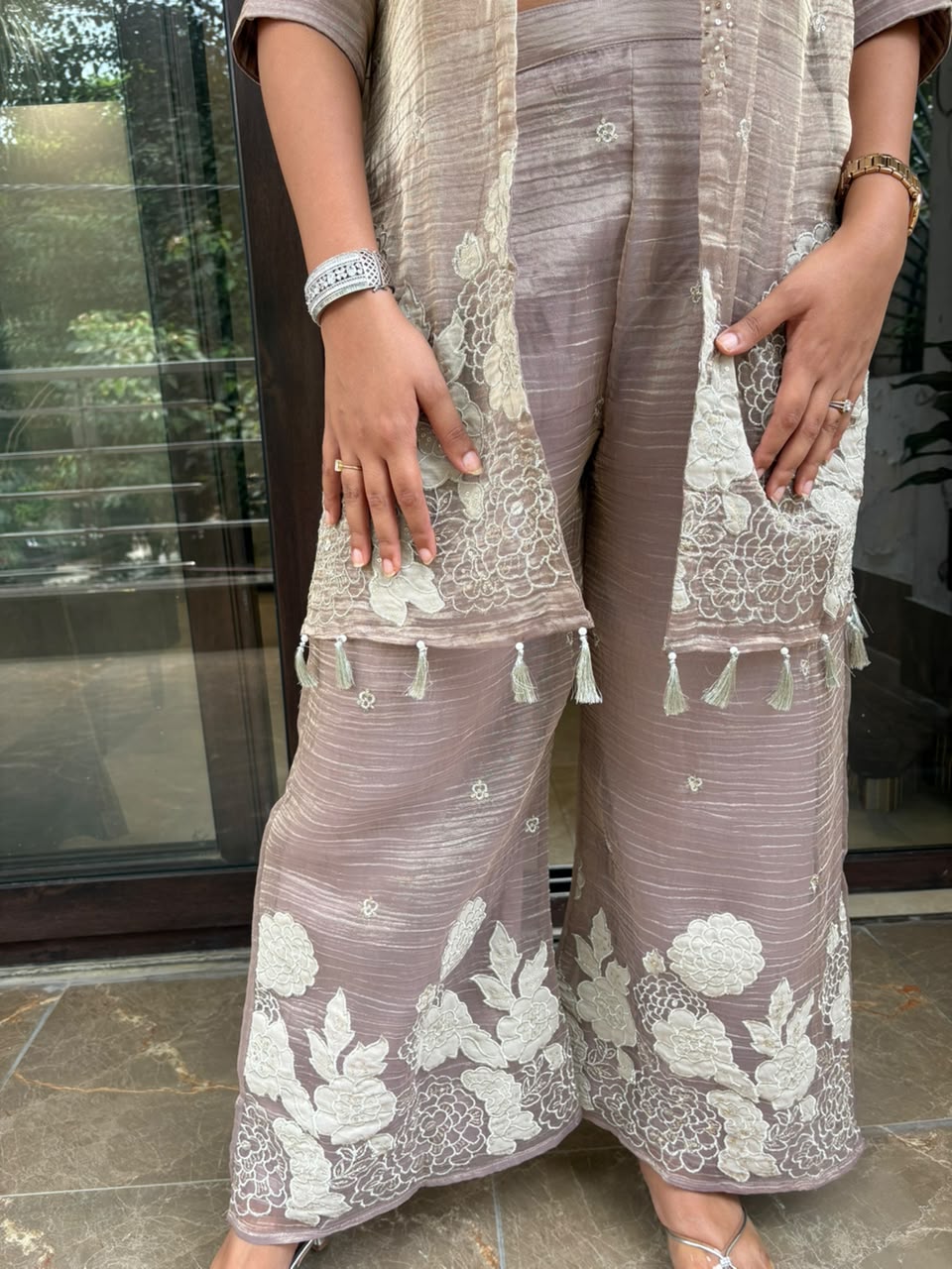 THREAD WORK JACKET SET