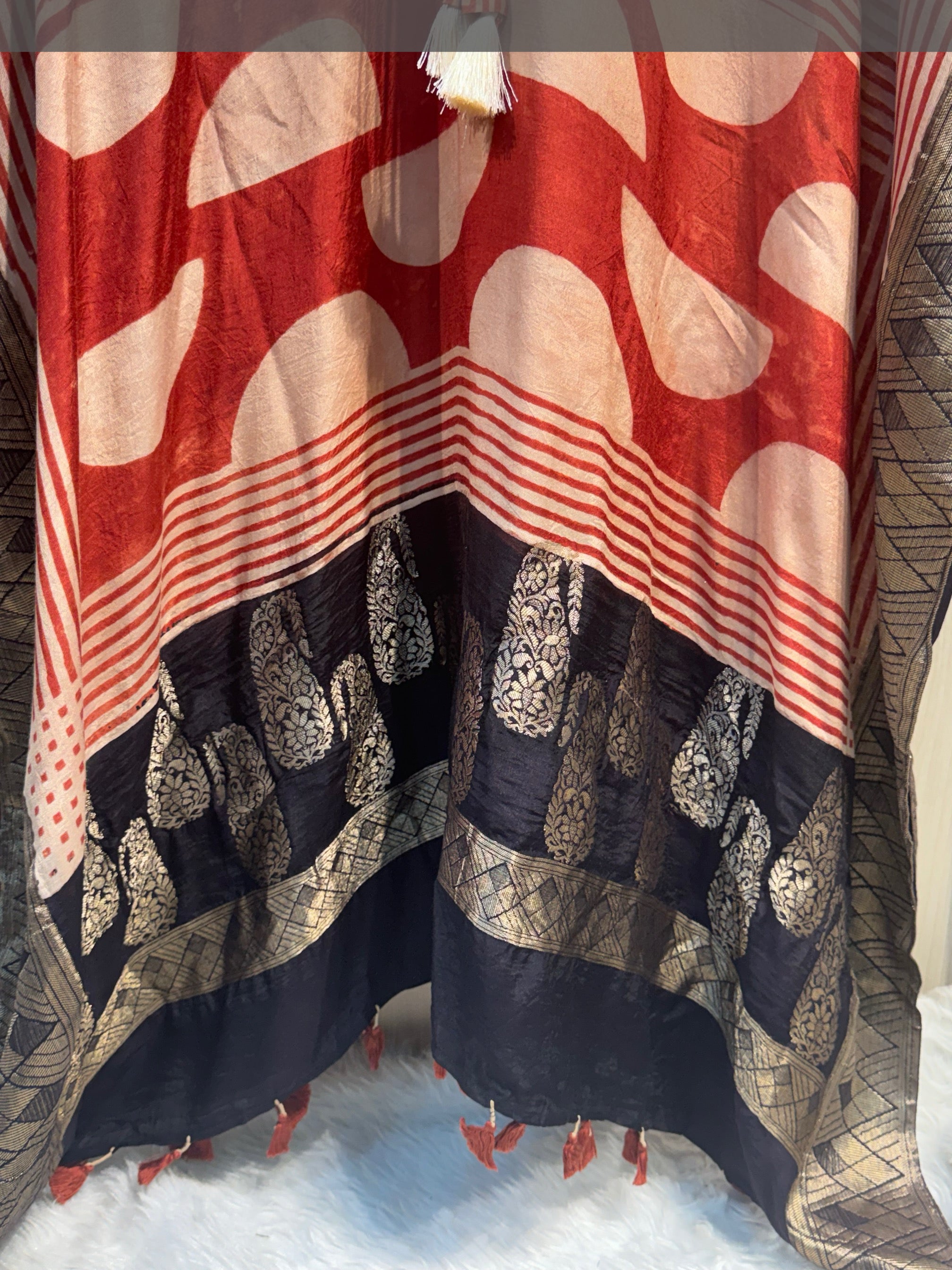 RED AJRAKH KAFTAN Secondary image