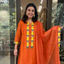 Saffron Anarkali Set