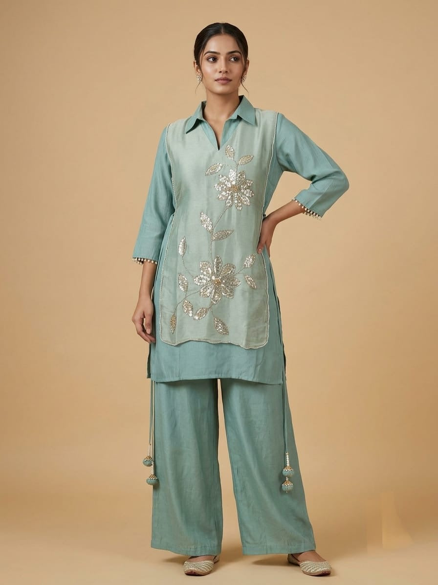 Embroidery Co-ord with Flap