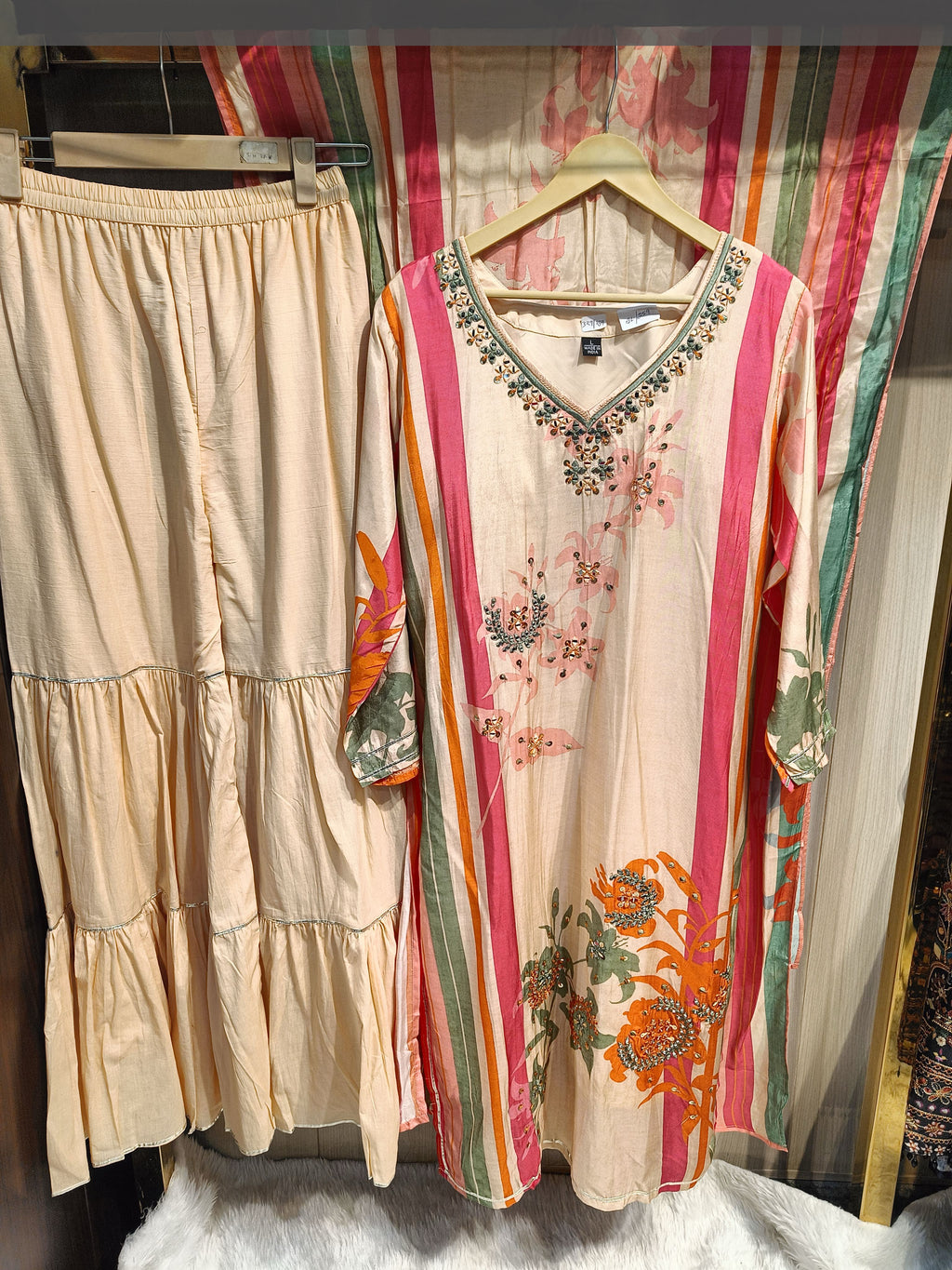 PEACH LONG SHARARA