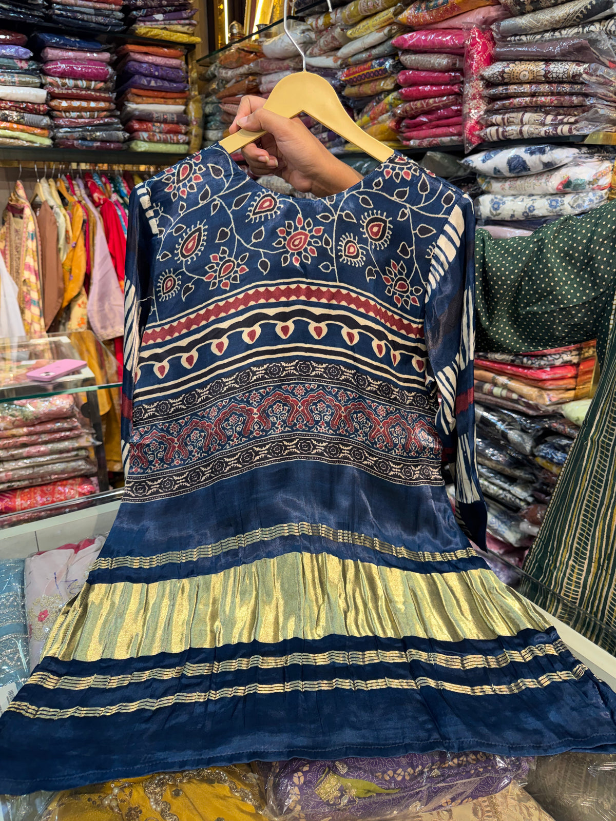 BLUE GAJJI SILK COORD