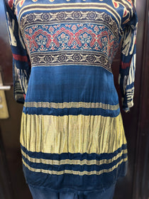 BLUE GAJJI SILK COORD