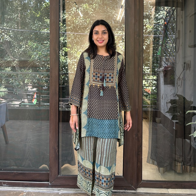 Black Ajrakh Co-ord Main image