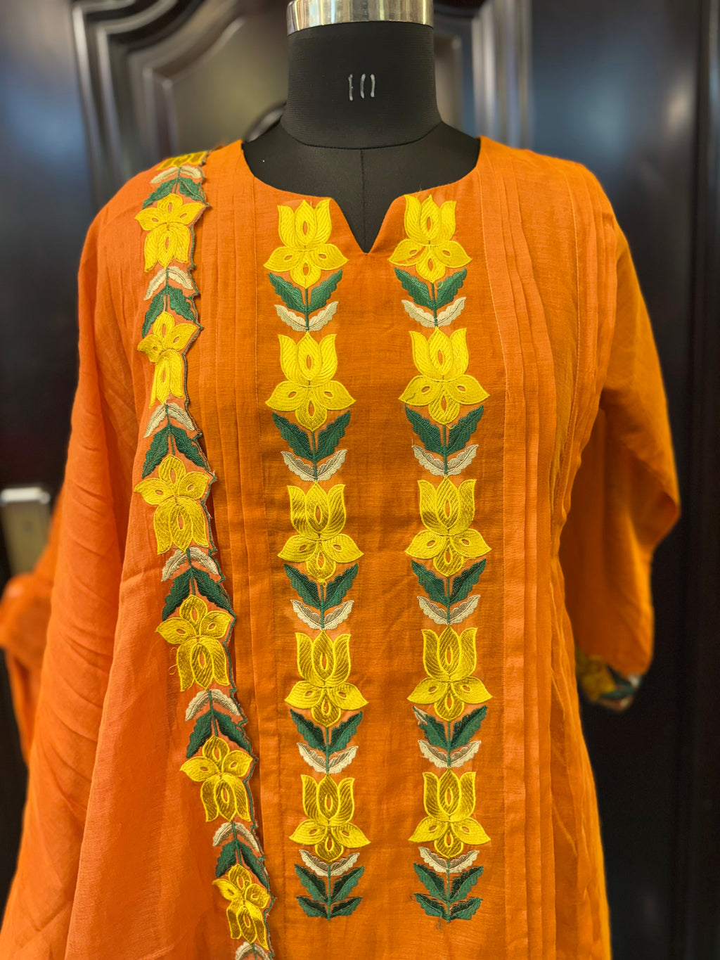 Saffron Anarkali Set