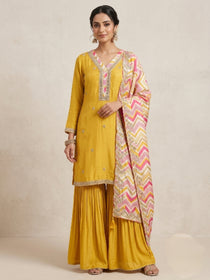 Yellow Chinnon Sharara