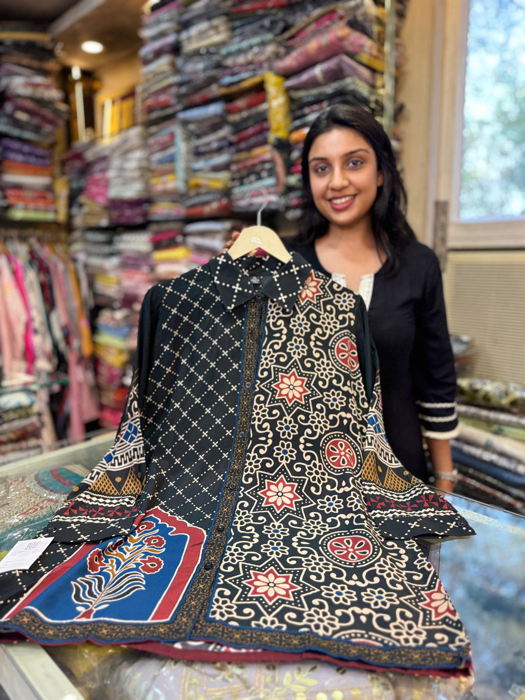 BLACK AJRAKH SHIRT