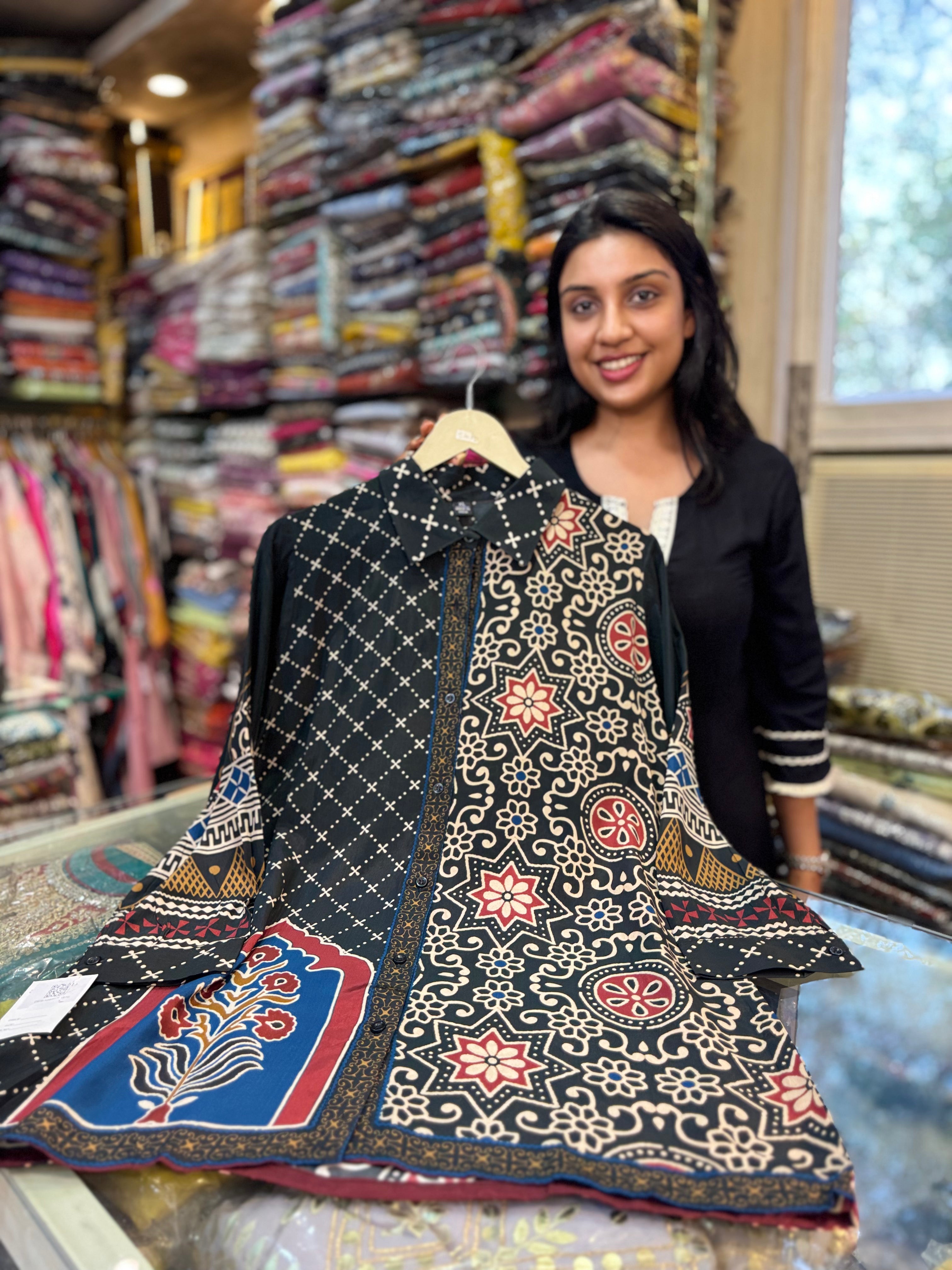 BLACK AJRAKH SHIRT