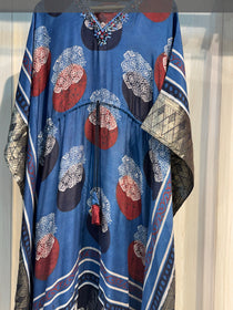 BLUE AJRAKH KAFTAN