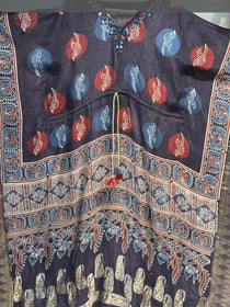 BLUE AJRAKH KAFTAN