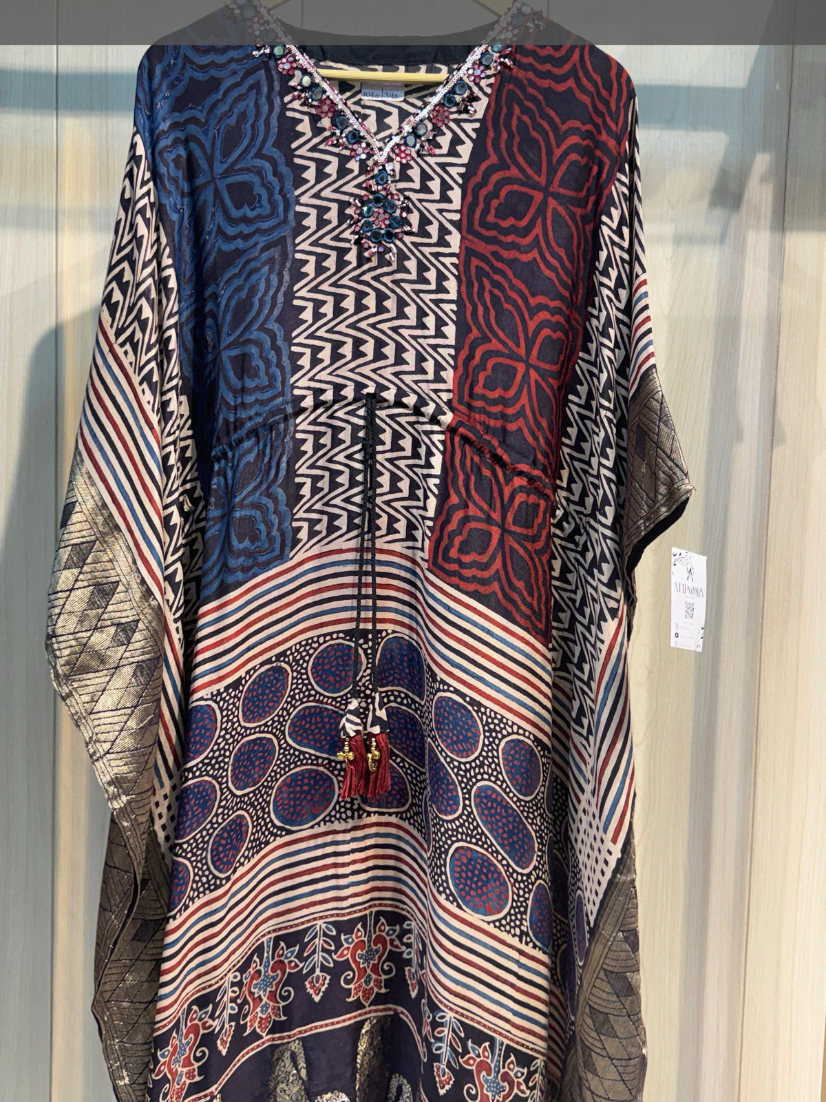 BLACK CHECK KAFTAN