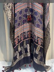 BLACK CHECK KAFTAN