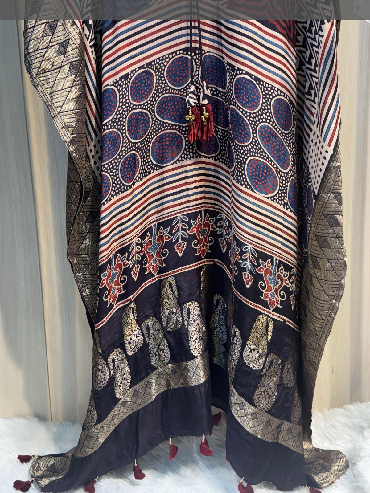 BLACK CHECK KAFTAN