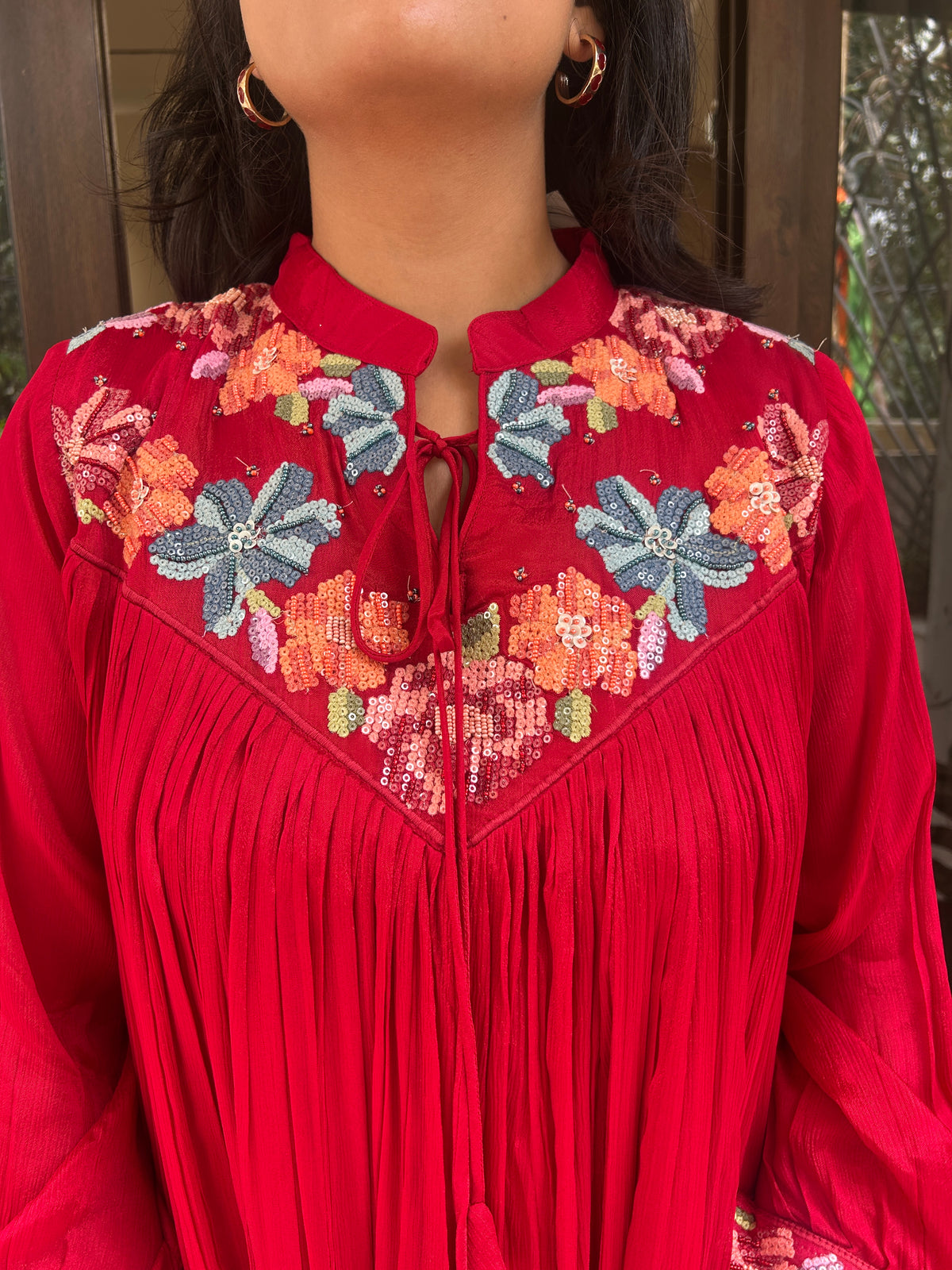 Red Peplum Coordset