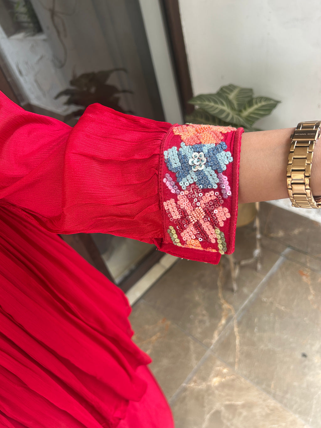 Red Peplum Coordset
