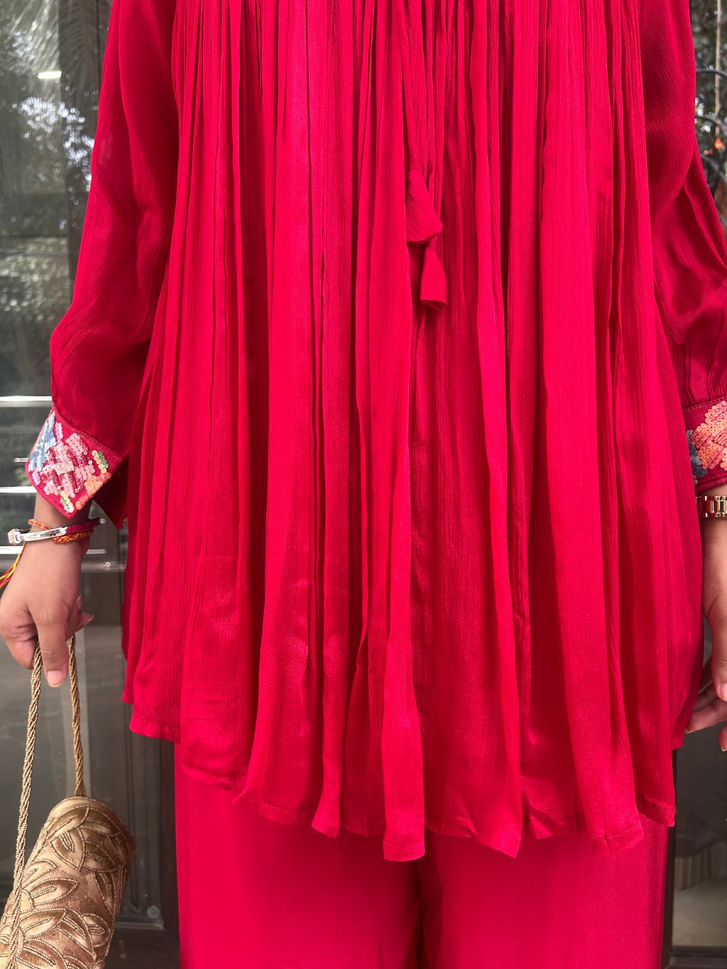 Red Peplum Coordset