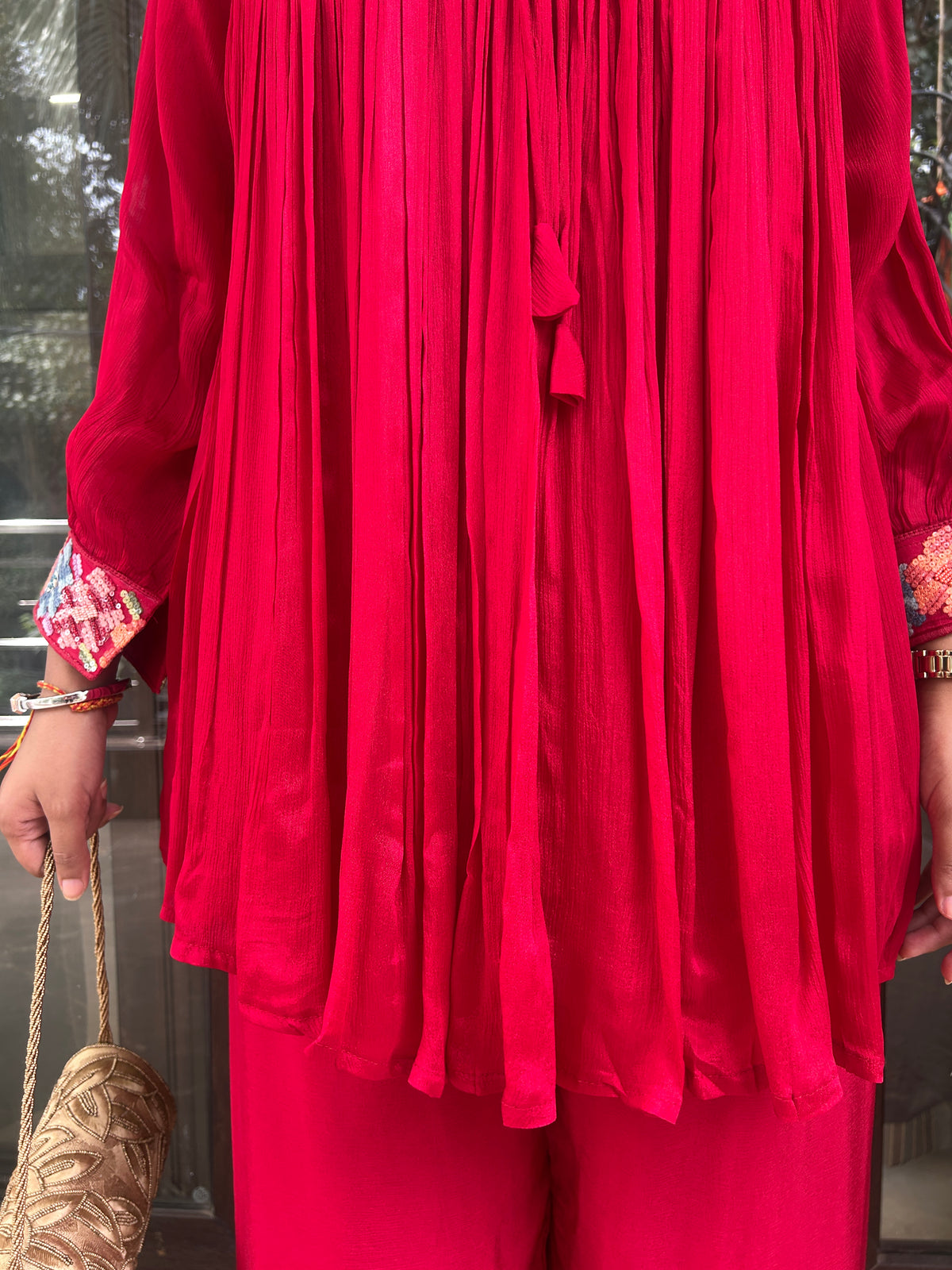 Red Peplum Coordset