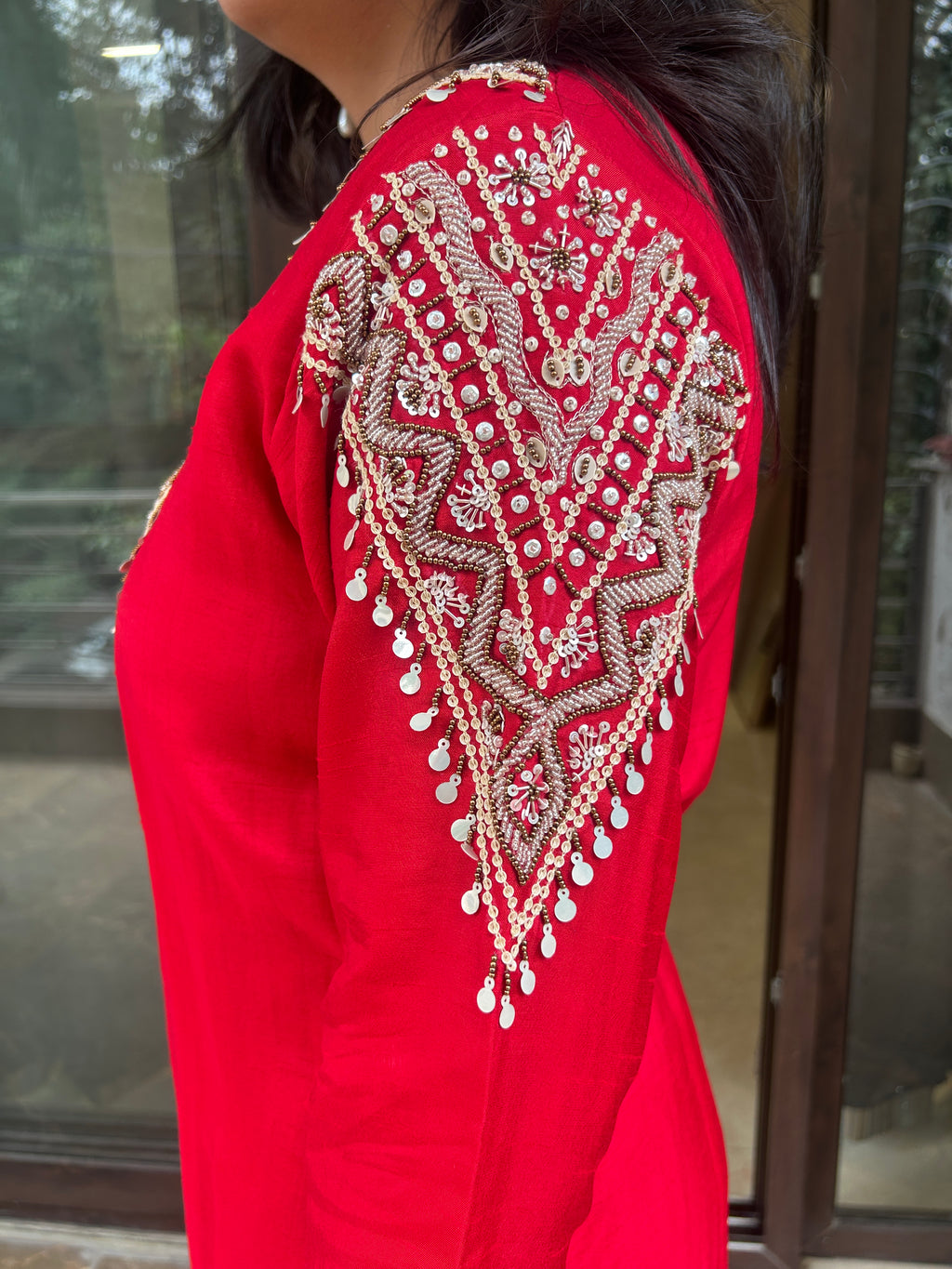 Red Pearl V Suit Set