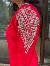 Red Pearl V Suit Set