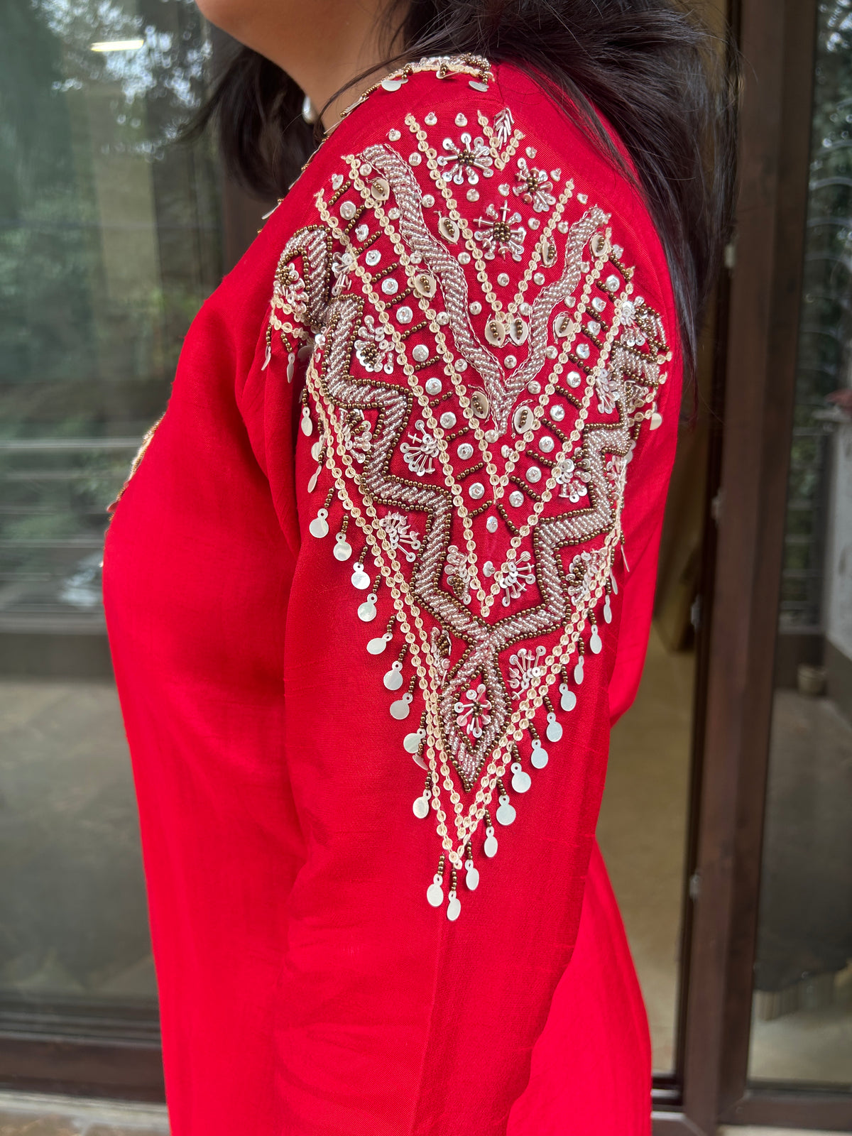 Red Pearl V Suit Set