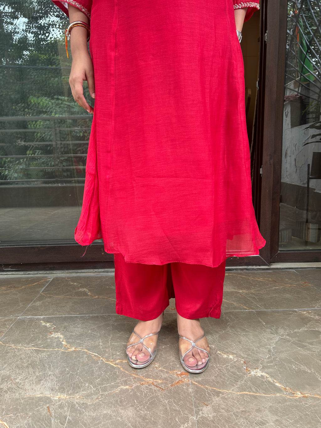 Red Pearl V Suit Set