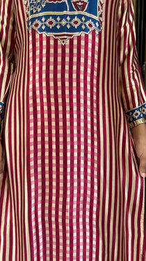 CHERRY RED KURTA PANT SET