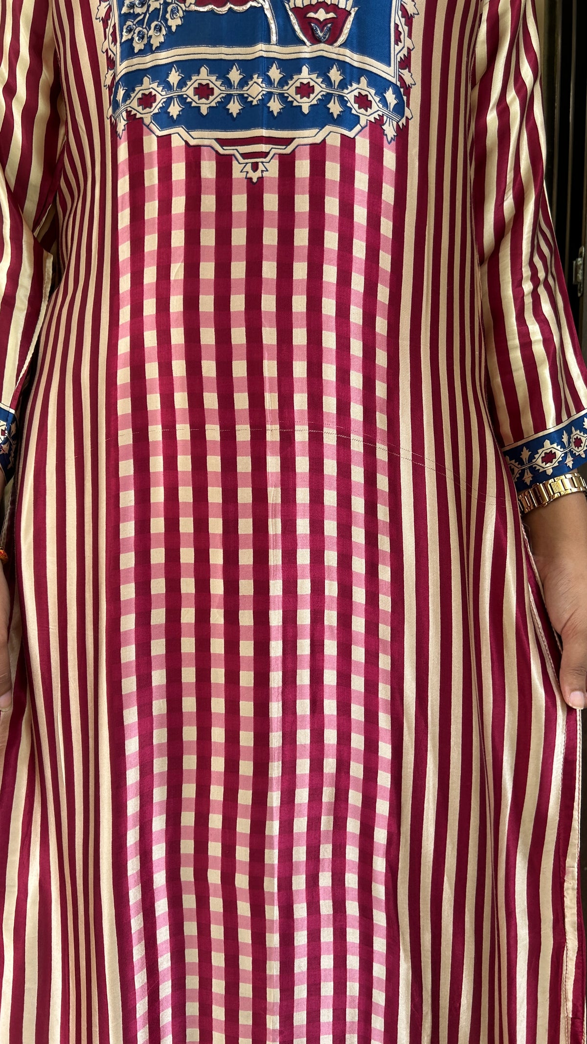 CHERRY RED KURTA PANT SET