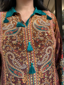 Maroon Digital Crepe Coords