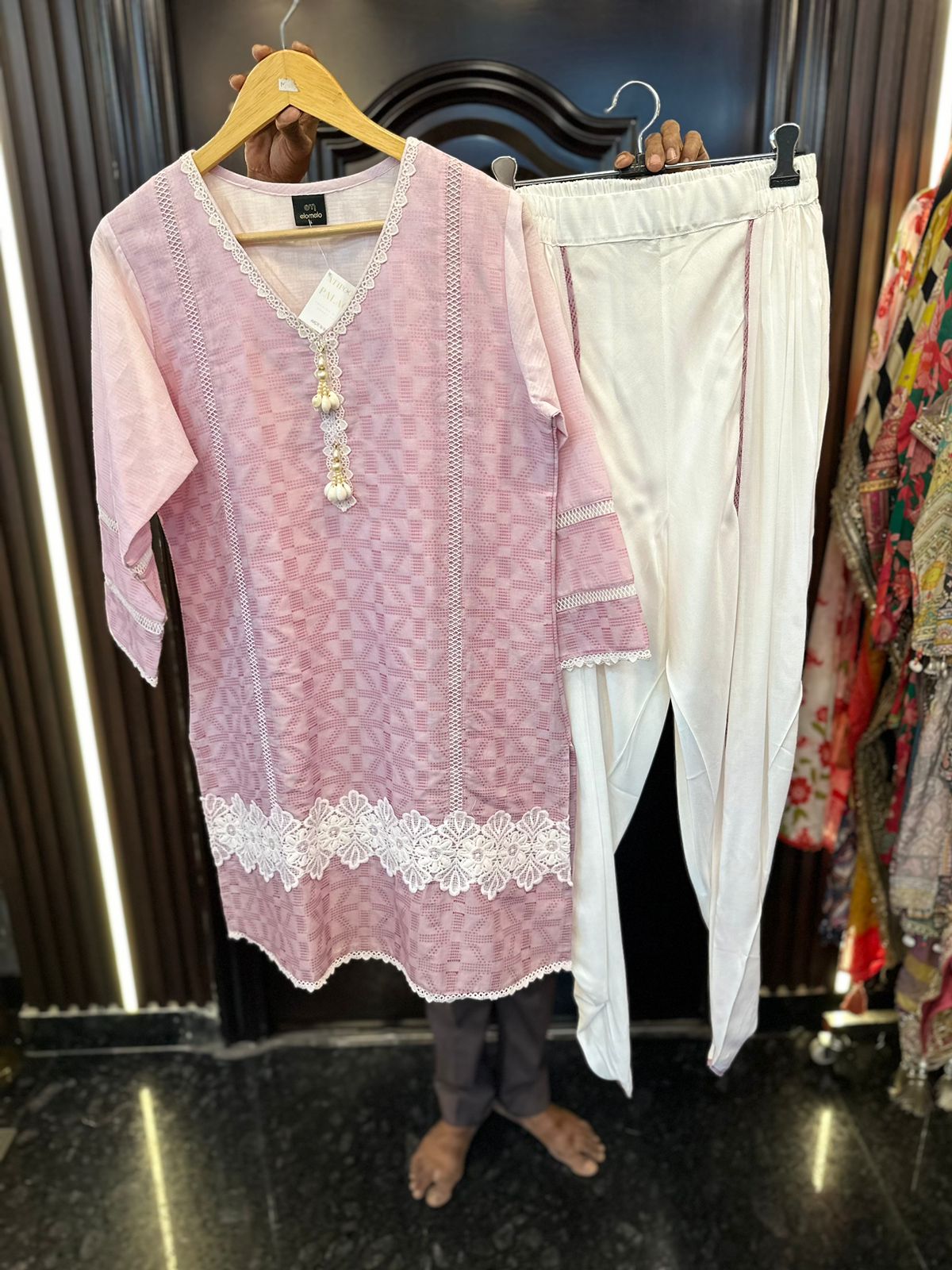 SELF EMBROIDERY COORDSET
