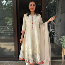 Ivory Shimmer Anarkali Set