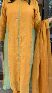 Color Block Anarkali Set